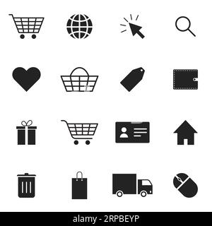 Online-Shopping Websymbole kaufen Stock Vektor
