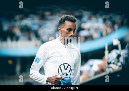 Malmoe, Schweden. September 2023. Taha Ali von Malmoe FF während des Allsvenskan-Spiels zwischen Malmoe FF und IFK Göteborg im Eleda Stadion in Malmoe. (Foto: Gonzales Photo/Alamy Live News Stockfoto