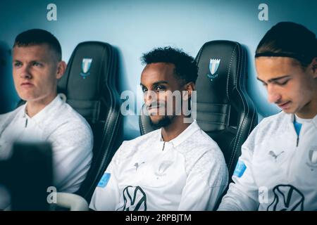 Malmoe, Schweden. September 2023. Taha Ali von Malmoe FF während des Allsvenskan-Spiels zwischen Malmoe FF und IFK Göteborg im Eleda Stadion in Malmoe. (Foto: Gonzales Photo/Alamy Live News Stockfoto