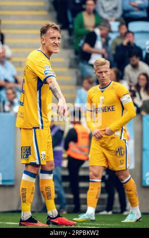 Malmoe, Schweden. September 2023. Sebastian Hausner (15) aus Göteborg beim Allsvenskan-Spiel zwischen Malmoe FF und IFK Göteborg im Eleda Stadion in Malmoe. (Foto: Gonzales Photo/Alamy Live News Stockfoto