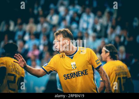 Malmoe, Schweden. September 2023. Sebastian Hausner (15) aus Göteborg beim Allsvenskan-Spiel zwischen Malmoe FF und IFK Göteborg im Eleda Stadion in Malmoe. (Foto: Gonzales Photo/Alamy Live News Stockfoto