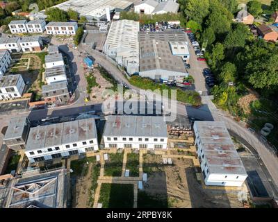 Hereford UK modulare Wohnbaustelle mit 120 erschwinglichen Mietwohnungen und Wohngemeinschaften von Stonewater auf einem Brownfield-Entwicklungsgelände, 23. September Stockfoto