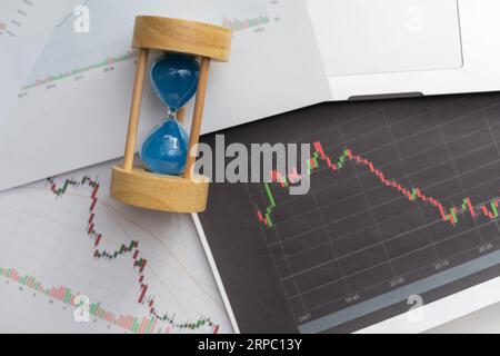 Candle Stick Graph-Diagramm der Börsenhandel Investitionen Stockfoto