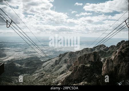 Blick von der Sandia Peak Tramway in New Mexico Stockfoto