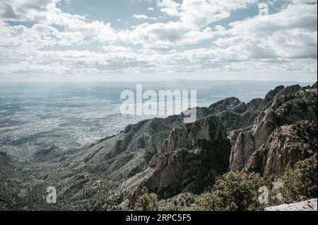 Bergblick auf Albuquerque vom Sandia Peak Stockfoto