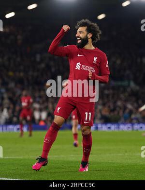 Aktenfoto vom 17.04.2023 des Liverpooler Mohamed Salah. Der Liverpool-Verteidiger Andy Robertson besteht darauf, dass die Spieler keine Bedenken hinsichtlich der unmittelbaren Zukunft des „ultimativen Profis“ Mohamed Salah haben, da die Spekulationen über einen möglichen Weltrekordversuch aus Saudi-Arabien fortgesetzt werden. Ausgabedatum: Montag, 4. September 2023. Stockfoto