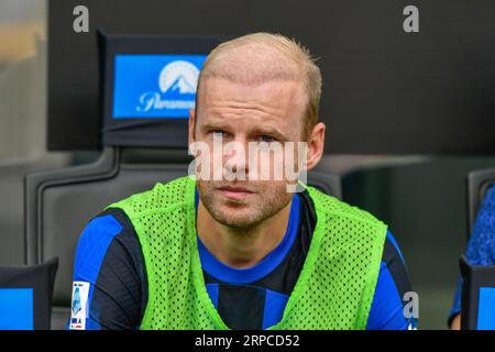 Milano, Italien. September 2023. Davy Klaassen von Inter im Spiel der Serie A zwischen Inter und Fiorentina in Giuseppe Meazza in Mailand. (Foto: Gonzales Photo/Alamy Live News Stockfoto