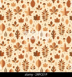 Der Herbst Hinterlässt Ein Geometrisches Nahtloses Muster Stock Vektor