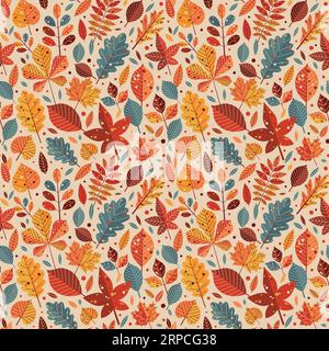 Der Herbst Hinterlässt Ein Geometrisches Nahtloses Muster Stock Vektor