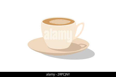 Kaffee- oder Teetasse und Untertasse Stock Vektor