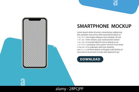 Transparentes Mockup für Smartphone-Bildschirm Stock Vektor