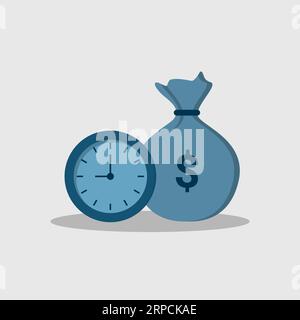 Time Money Bag Konzept Hintergrund Stock Vektor
