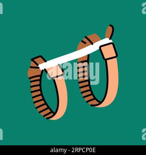 Schwarze Linie für Weste mit Hundelee. Piktogramm für Webseite, mobile App, Werbeaktion. Stock Vektor