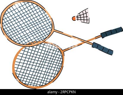 Badminton-Schläger und Shuttlecock-Sportausrüstung Stock Vektor