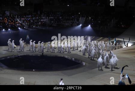 (190712) -- GWANGJU, 12. Juli 2019 -- Foto aufgenommen am 12. Juli 2019 zeigt die Eröffnungszeremonie der Gwangju FINA Weltmeisterschaften in Gwangju, Südkorea, 12. Juli 2019. ) (SP)ERÖFFNUNGSZEREMONIE DER SÜDKOREA-GWANGJU-FINA-WELTMEISTERSCHAFTEN LIXGANG PUBLICATIONXNOTXINXCHN Stockfoto