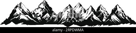 Minimalistisches Landscape Hills Mountain Peaks Vektor-Logo Stock Vektor