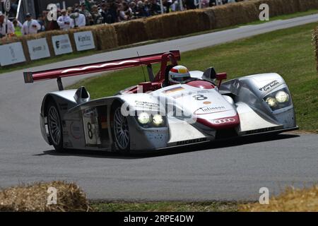 Tom Kristensen, Audi R8, Le Mans 24 Stunden Strafmaß, Le Mans 100 Jahre, eine passende Hommage an eines der weltbekanntesten Rennen, das Le Mans 24 Stunden r Stockfoto