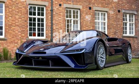 NIO EP9 Supersportwagen auf dem Bicester Schwungrad im Bicester Heritage Centre am 17. Juni 2023. Stockfoto