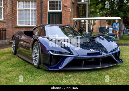 NIO EP9 Supersportwagen auf dem Bicester Schwungrad im Bicester Heritage Centre am 17. Juni 2023. Stockfoto