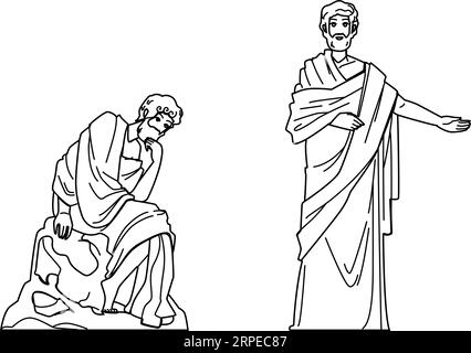 Skulpturenphylosophie-Denkervektor Stock Vektor