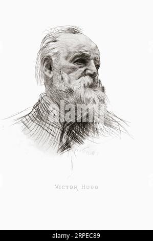 Victor Hugo, 1802 - 1885. Französischer Schriftsteller und Politiker. Nach einem Werk von Auguste Rodin. Stockfoto