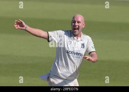 London, Großbritannien. September 2023. Chris Rushworth von Warwickshire spricht sich an, als Surrey am zweiten Tag im Kia Oval gegen Warwickshire antreten wird. Quelle: David Rowe/Alamy Live News Stockfoto