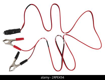 Isolierte elektrische Anschlussdrähte isoliert auf weißem Hintergrund Stockfoto