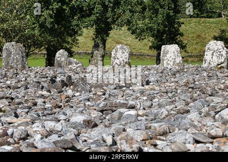 Prähistorische Stative, Temple Wood Stone Circle, Kilmartin Glen, Argyll, Schottland, Großbritannien Stockfoto