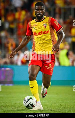 Lens, Frankreich. August 2023. Kevin DANSO von Lens während des Ligue-1-Fußballspiels der französischen Meisterschaft zwischen RC Lens und Stade Rennais (Rennes) am 20. August 2023 im Bollaert-Delelis-Stadion in Lens, Frankreich - Foto Matthieu Mirville/DPPI Credit: DPPI Media/Alamy Live News Stockfoto