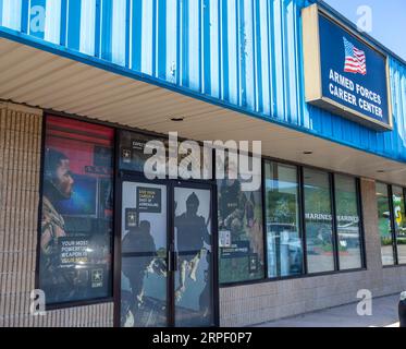 Ein Rekrutierungszentrum der United States Armed Forces in Torrington, Connecticut Stockfoto