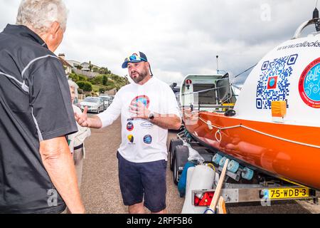 Budleigh Beach Market. Eine jährliche Messe, die von den Lions organisiert wird. Stockfoto