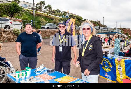 Budleigh Beach Market. Eine jährliche Messe, die von den Lions organisiert wird. Stockfoto