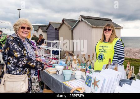 Budleigh Beach Market. Eine jährliche Messe, die von den Lions organisiert wird. Stockfoto