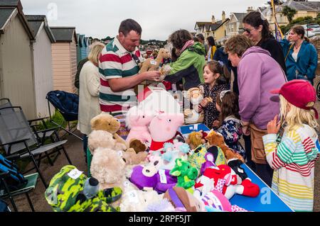 Budleigh Beach Market. Eine jährliche Messe, die von den Lions organisiert wird. Stockfoto