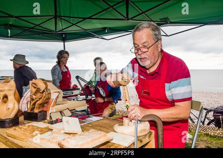 Budleigh Beach Market. Eine jährliche Messe, die von den Lions organisiert wird. Stockfoto