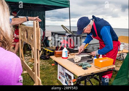 Budleigh Beach Market. Eine jährliche Messe, die von den Lions organisiert wird. Stockfoto