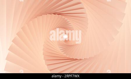 Minimalistisches Design, Muster geometrischer Formen. Abstrakter Hintergrund für Präsentationen, beige Puderfarbe. 3D-Rendering. Stockfoto