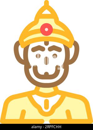 hanuman hinduismus Religion Farbe Symbol Vektor Illustration Stock Vektor