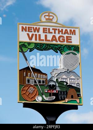 Großbritannien, England, London, New Eltham Village Wegweiser Stockfoto