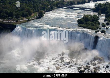 Die American Falls vom Skylon Tower aus gesehen. Stockfoto