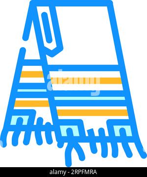 Tallit Gebet Schal Farbe Symbol Vektor Illustration Stock Vektor