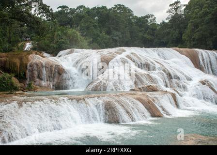 Agua Azul Wasserfälle in Mexio. Stockfoto