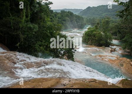 Agua Azul Wasserfälle in Mexio. Stockfoto