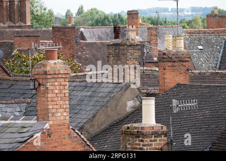 Dächer in Stratford-upon-Avon, Warwickshire, England, Großbritannien Stockfoto