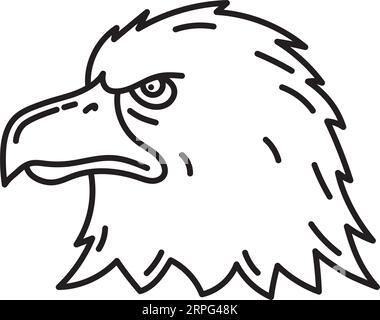 Weißkopfkopfvektorzeilensymbol für den American Eagle Day am 20. Juni Stock Vektor