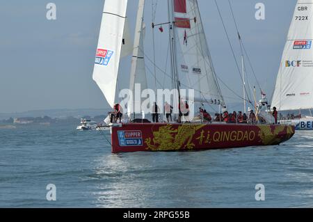 Clipper 2023 rund um das Weltjachtrennen portsmouth Stockfoto