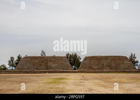 Pyramiden einer alten Zivilisation Mexikos. Tzintzuntzan, Michoacan, Mexiko. Stockfoto