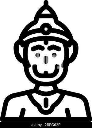 hanuman hinduismus Religion Linie Icon Vektor Illustration Stock Vektor