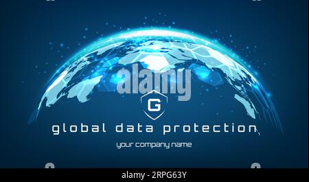 Poster zum globalen Informationsverteidigungsnetz Stock Vektor