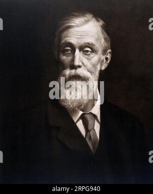 Sir Michael Foster Portrait, 1836–1907, war ein englischer Physiologe, Fotograf nach dem Hon. John Collier 1900 Stockfoto